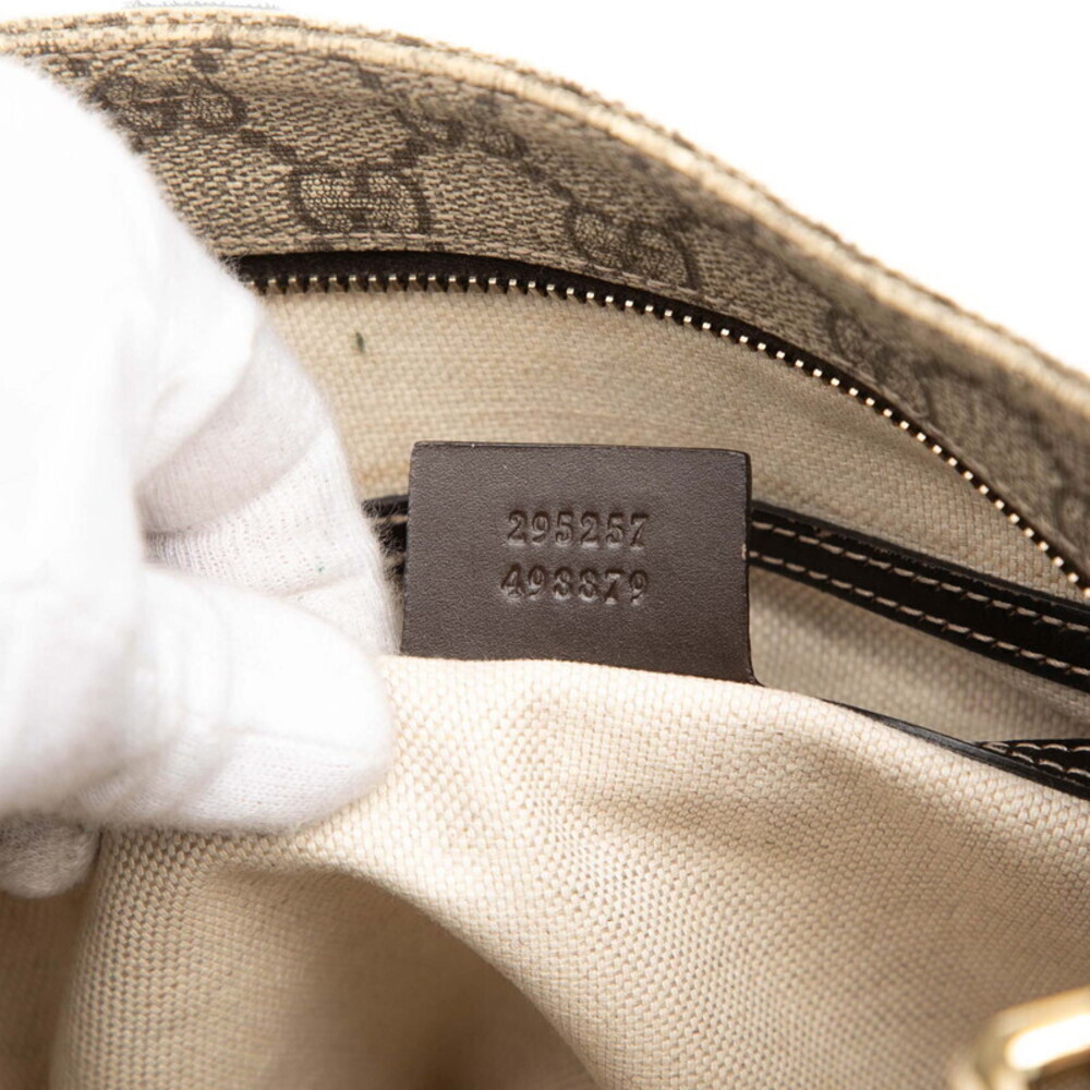 Gucci GG Supreme Crossbody Shoulder Bag Beige Brown Leather - Picture 7 of 7